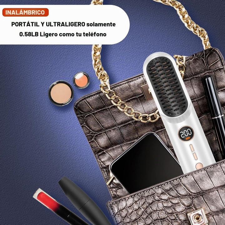 Atopskins Cepillo alisador de cabello inalámbrico, mini cepillo por...