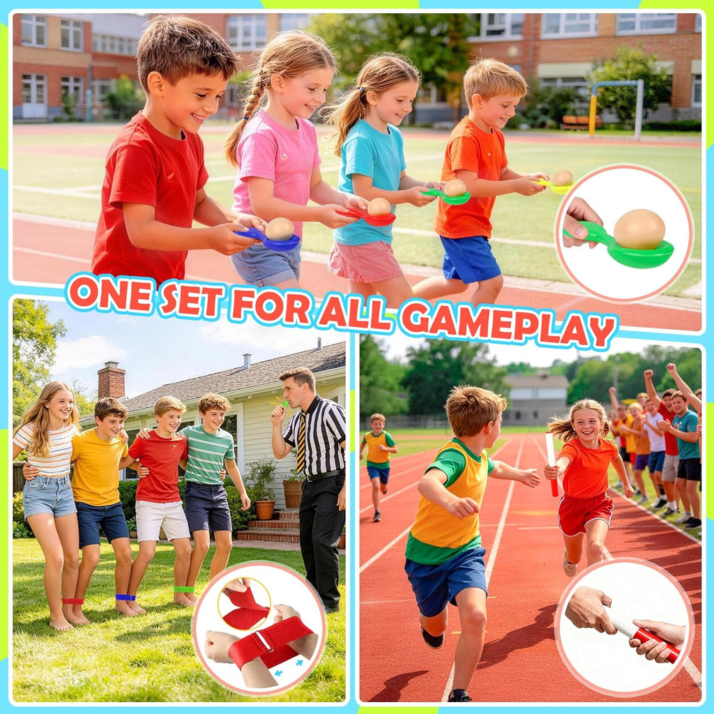 77 juegos de día de campo, 8 en 1 juegos al aire libre para niños