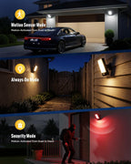 Luz exterior con sensor de movimiento de batería recargable
