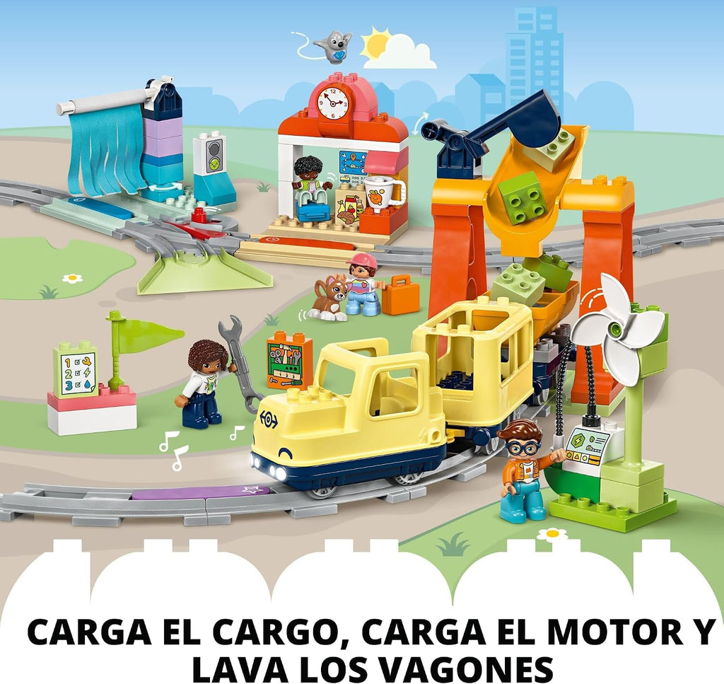 LEGO DUPLO Town Gran Tren Comunitario Interactivo - Juego de tren interactivo para niños y niñas, juguete de aprendizaje para niños y niñas, a partir de 3 años - Idea de regalo para cumpleaños y