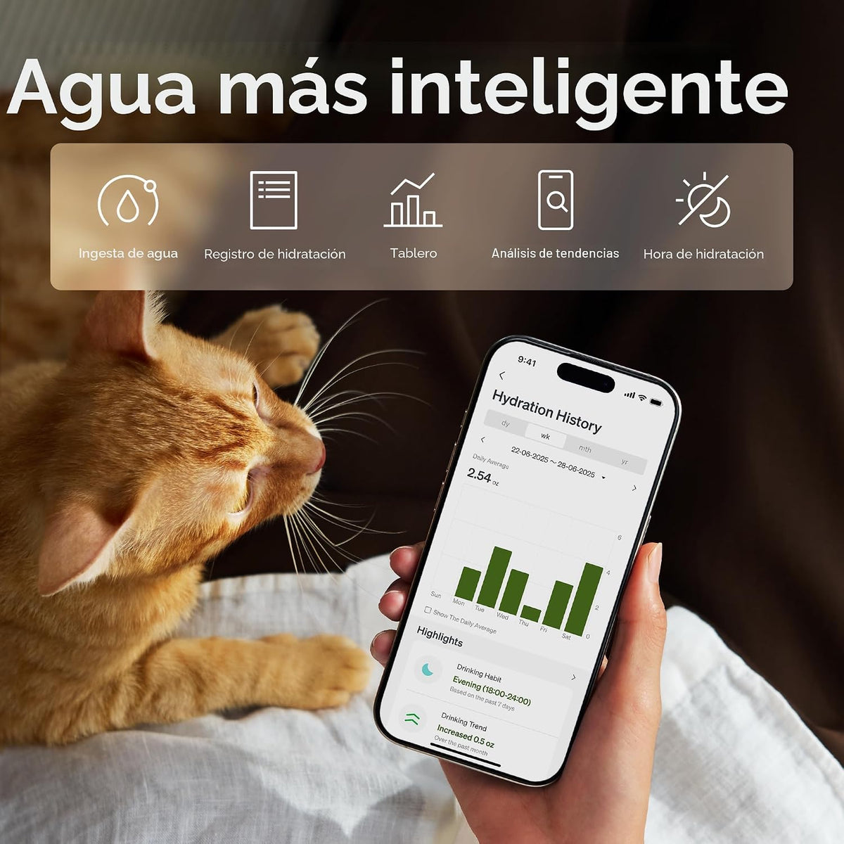 PETLIBRO Fuente de agua para gatos mejorada, fuente inalámbrica para gatos, funciona con pilas, monitoreo de aplicaciones, 3L/101 onzas, Dockstream 2 fuentes de agua para mascotas con bandeja de acero