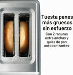 Tostadora Hamilton Beach de 2 ranuras con ranuras extra anchas, ajuste de bagel, función de expulsión de pan tostado, bandeja extraíble para las migas, apagado automático y botón de cancelación