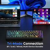 HITIME XVX M67 - Teclado inalámbrico al 60% por ciento, QMK\/VIA Bl...