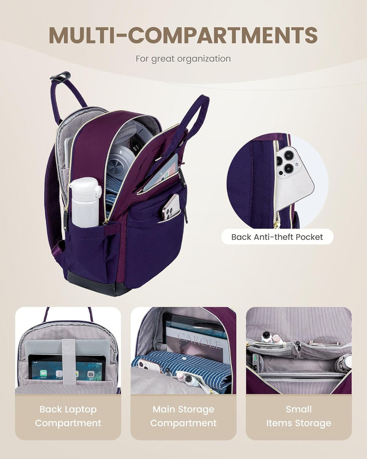 LOVEVOOK - Mochila para laptop de viaje para mujer, bolsa antirrobo...