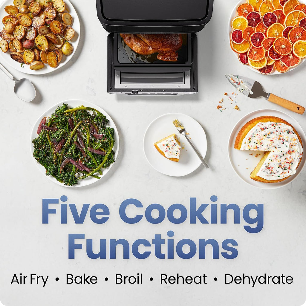 Chefman Freidora de aire 6 en 1, XL de 14 cuartos de galón multifuncional con controles de pantalla táctil, asador, deshidratador de alimentos, horno de convección, funciones para hornear, asar y