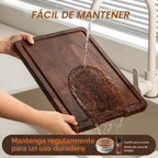 Juego de tablas de cortar de madera de nogal, tabla de cortar de