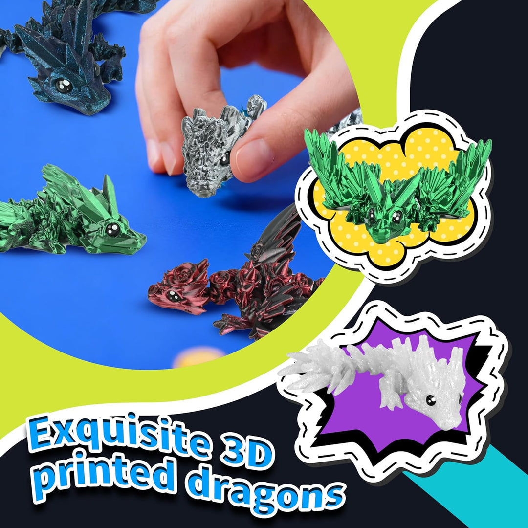 Cybermaker Juego de 12 Piezas de Dragón Impreso en 3D