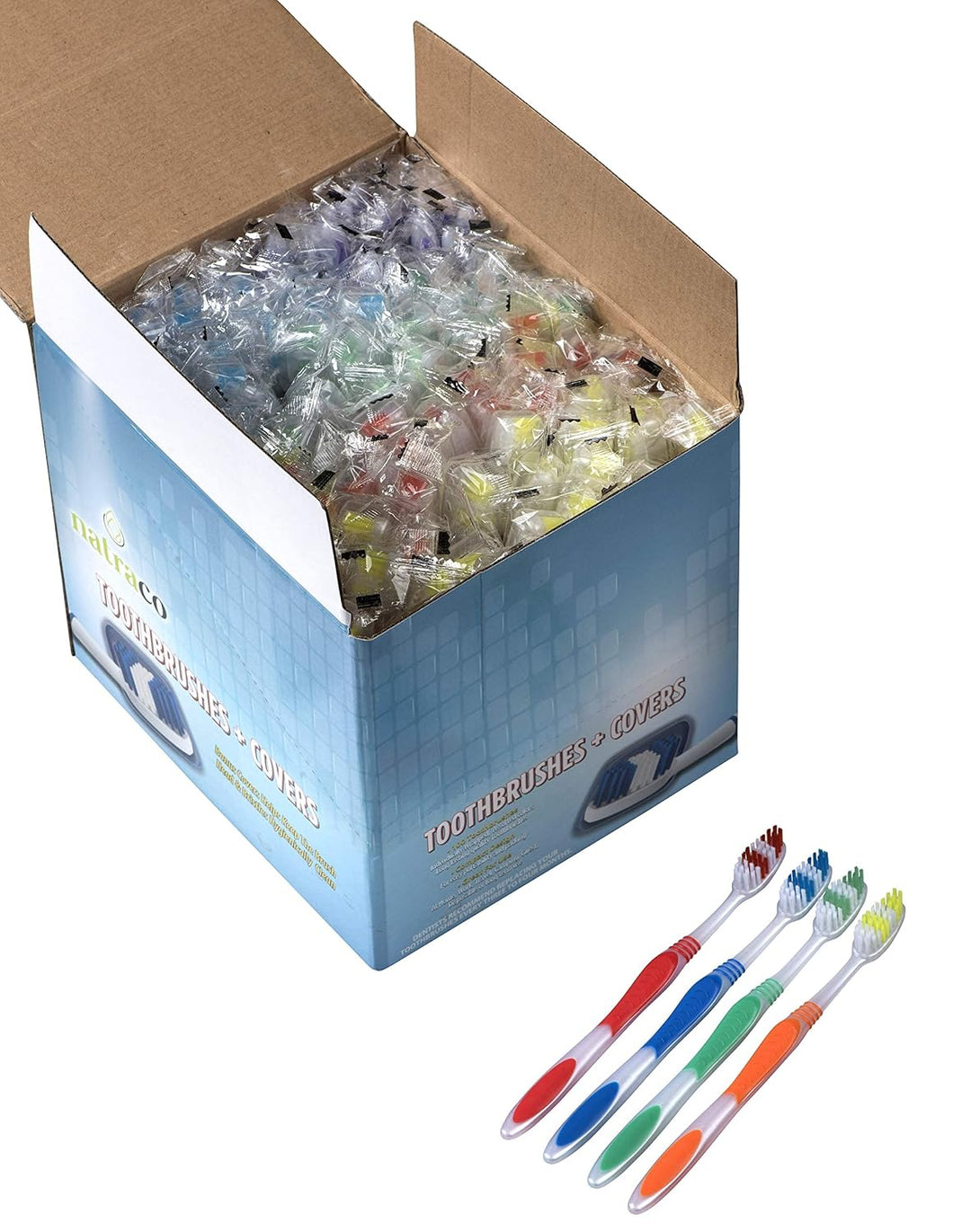 natraco Paquete de cepillos de dientes a granel con fundas | Cepill...