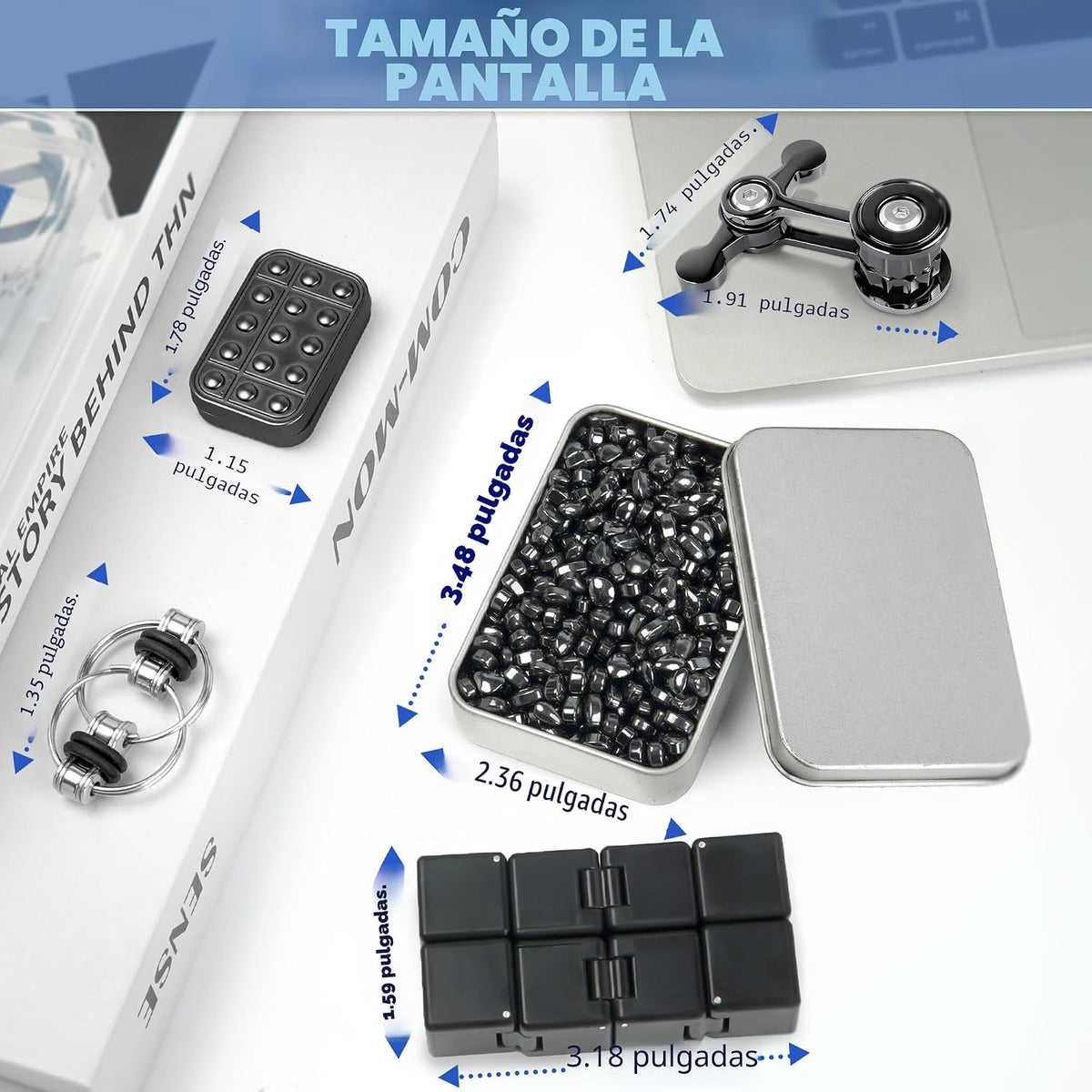 5 piezas de juguetes para ansiedad para adultos y adolescentes, masilla magnética, accesorios deslizantes, juguetes giratorios de metal, cubo de oficina, juguete sensorial para autismo, TDAH, alivio del estrés, artículos de ansiedad, regalo para adolescen