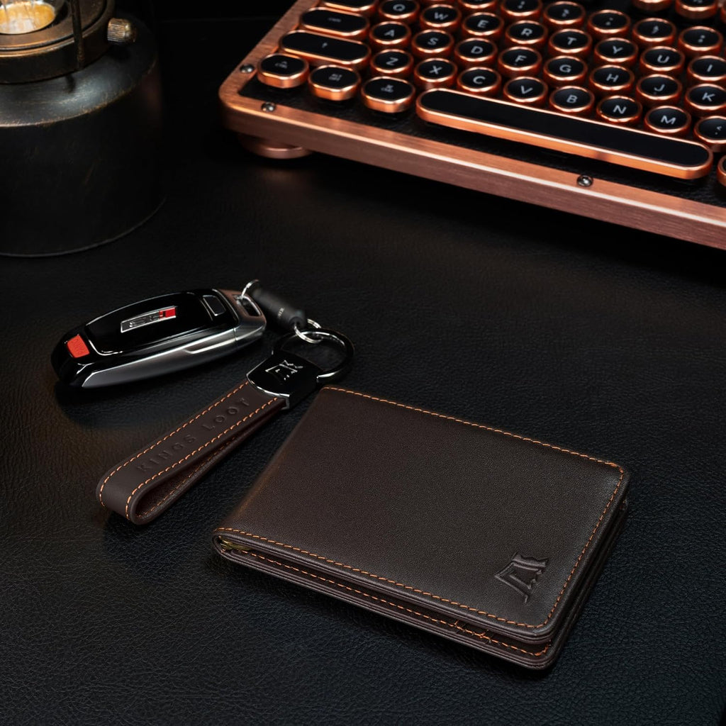 Kings Loot Cartera para hombres, bloqueo RFID, bolsillo para efectivo