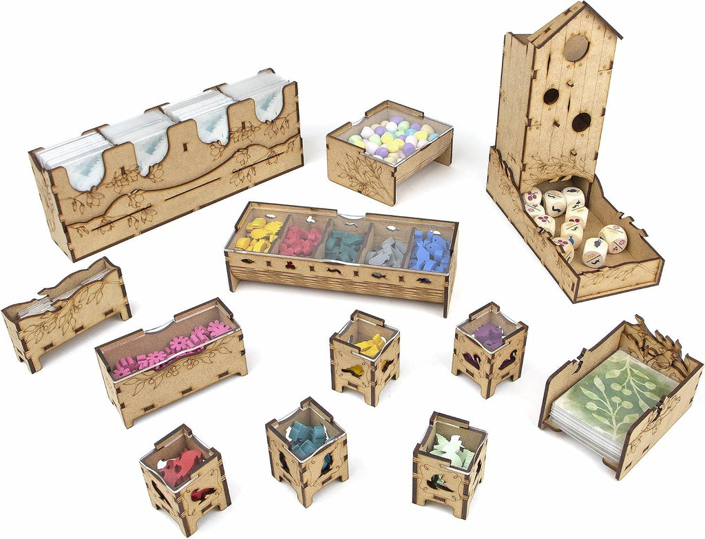 Organizador TowerRex para Juego de Mesa Wingspan y Expansión Europea, Expansión Oceanía, Inserción de Almacenamiento, No para Asia