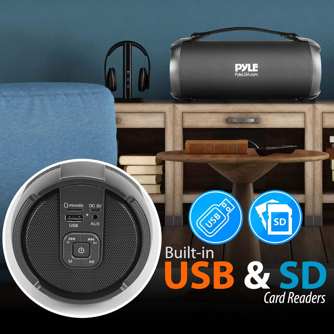 Pyle Altavoz Bluetooth Boombox portátil inalámbrico \u2013 Altavoz...