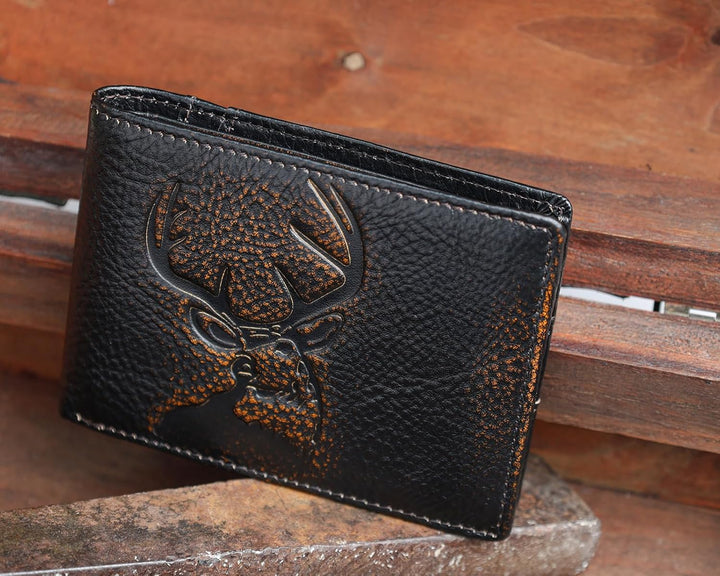 DK86 Cartera para hombres Slim Rfid Bifold Cuero Genuino 2 ID Venta...