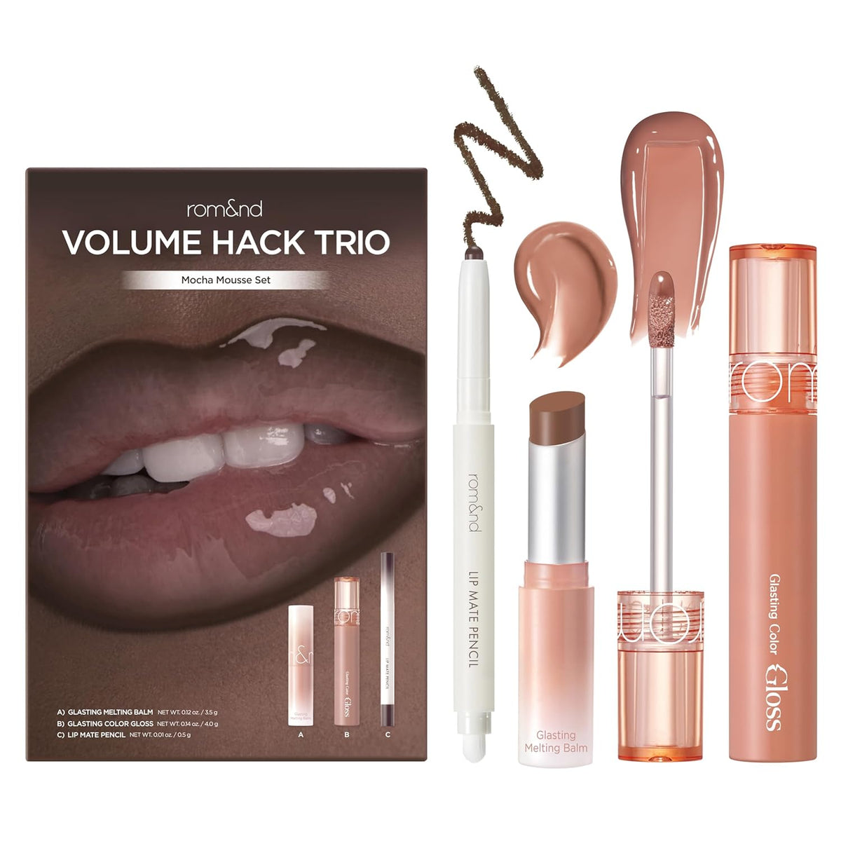 rom&amp;nd Volume Hack Trio | Juego combinado de labios voluminosos...