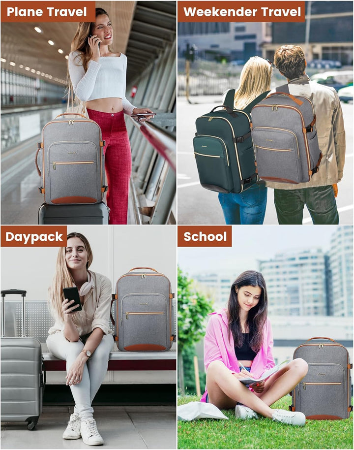 LOVEVOOK Mochila de viaje para mujeres y hombres, 40L, aprobada por...