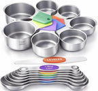Juego de 15 tazas y cucharas medidoras magnéticas, de acero inoxidable 304, diseño fuerte N52 de anidación magnética con nivelador, para ingredientes secos y líquidos, apto para lavavajillas (colorido)