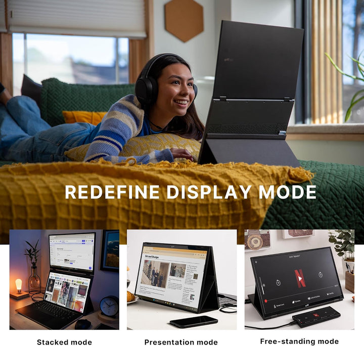 Nuevo Mobile Pixels Duex Float 2.0 Monitor Portátil Apilable, Exten...