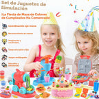 Set de masa colorida 4 en 1 para niños con 24 porciones de masa, creaciones de cocina y comida de juguete