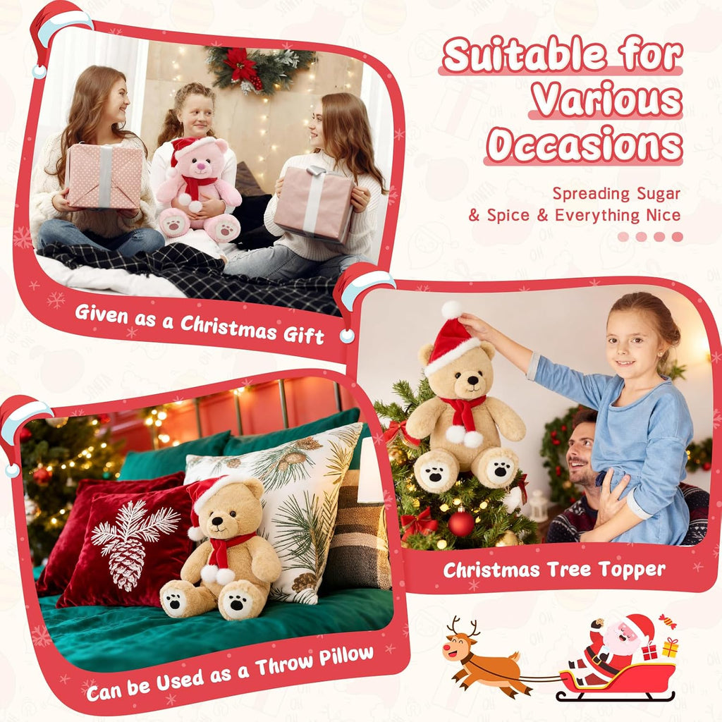 Tezituor - Oso de peluche de Navidad, 18 pulgadas, gran oso de Navidad