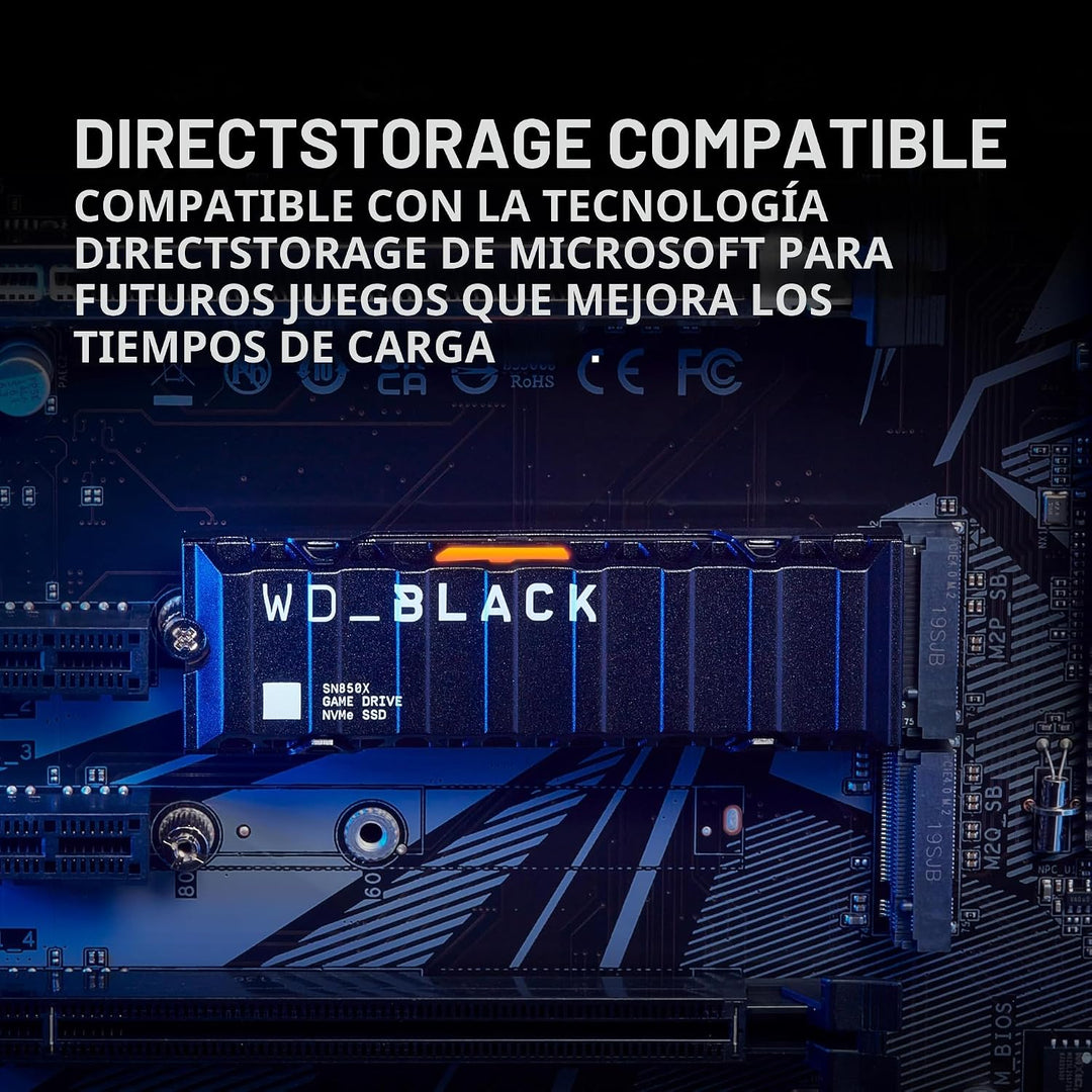 WD_BLACK SSD NVMe SN850X de 1 TB con disipador de calor - M.2 2280,...