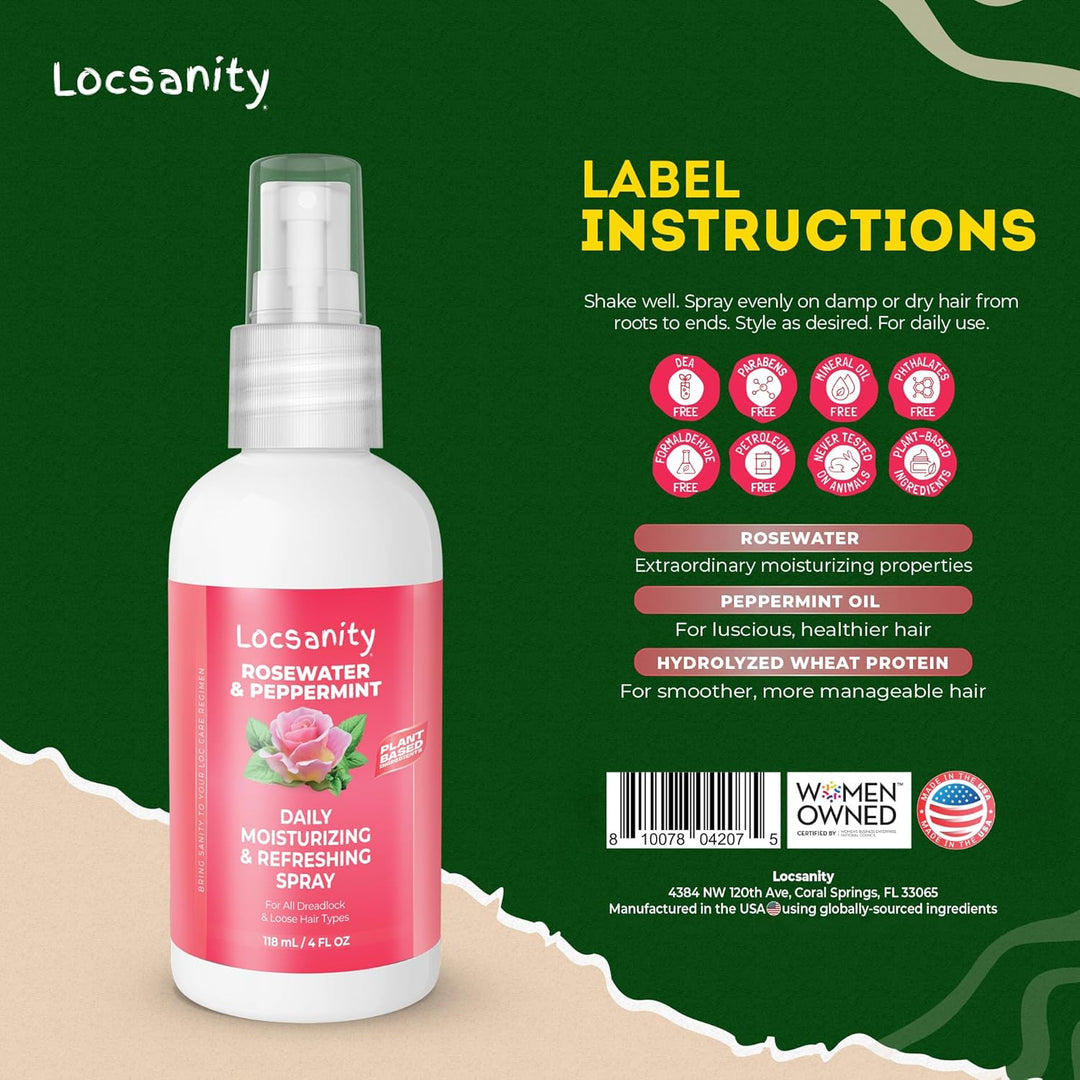 Loc Spray - Locsanity - Spray hidratante diario de agua de rosas y...