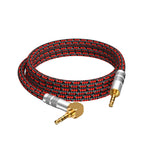 Audiophile - Cable de audio auxiliar de cobre de alta pureza, macho de 0.138 in a macho de 0.138 in, cable auxiliar de audio estéreo chapado en oro (recto a ángulo recto, 6.6 ft)