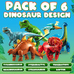 6 piezas de decoraciones inflables de dinosaurio para fiestas de cumpleaños, juguetes grandes de dinosaurios inflables para niños (20-26 pulgadas), dinosaurios para niños o niñas, globos de vinilo