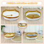 Cesta de cuerda natural para gatos, cama acogedora con cojín de