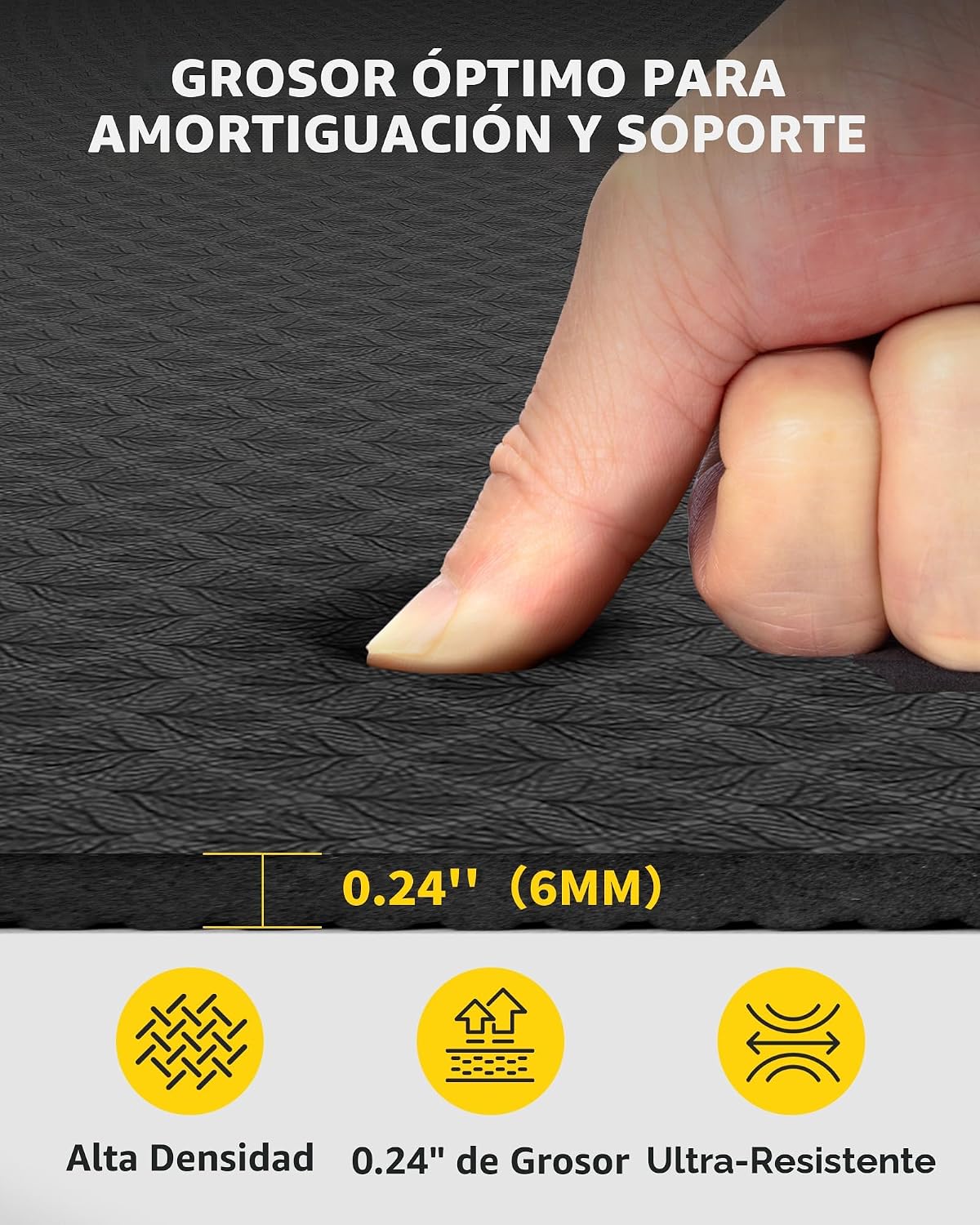 CAMBIVO Esterilla de Yoga Grande (6' x 4'), Alfombrilla de Entrenamiento Extra Ancha para Hombres y Mujeres, Esterilla de Yoga Gruesa de 1/3 y 1/4 Pulgadas, Alfombrillas de Ejercicio para