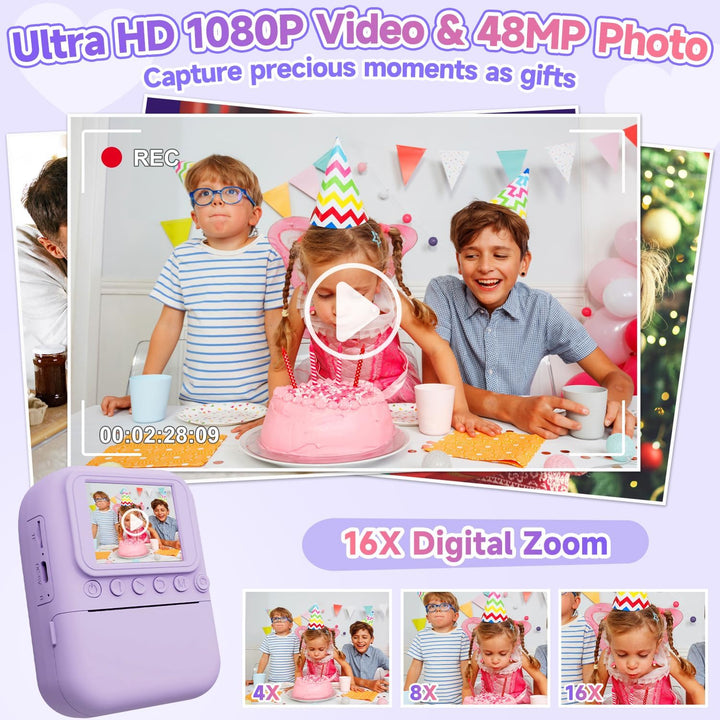 Cámara de impresión instantánea para niños, juguetes de cámara para...