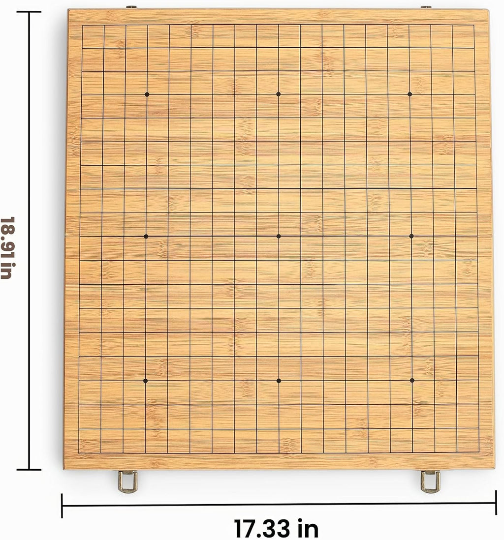 Juego plegable estándar Go - Juego de mesa de estrategia clásico (tablero weiqi19 x19), guía para principiantes de reglas básicas de ir.