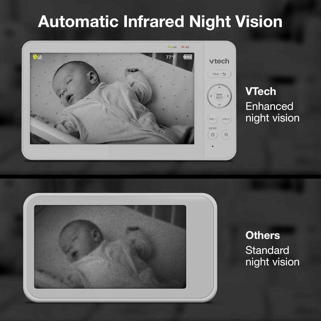 VTech Monitor de video para bebés con pantalla LCD a color de 7"...