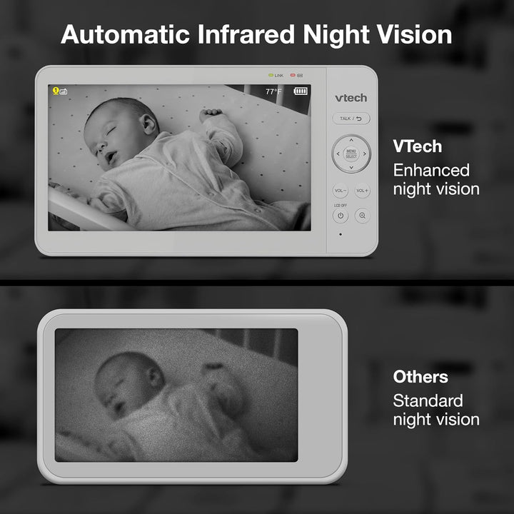 VTech Monitor de video para bebés con pantalla LCD a color de 7"...