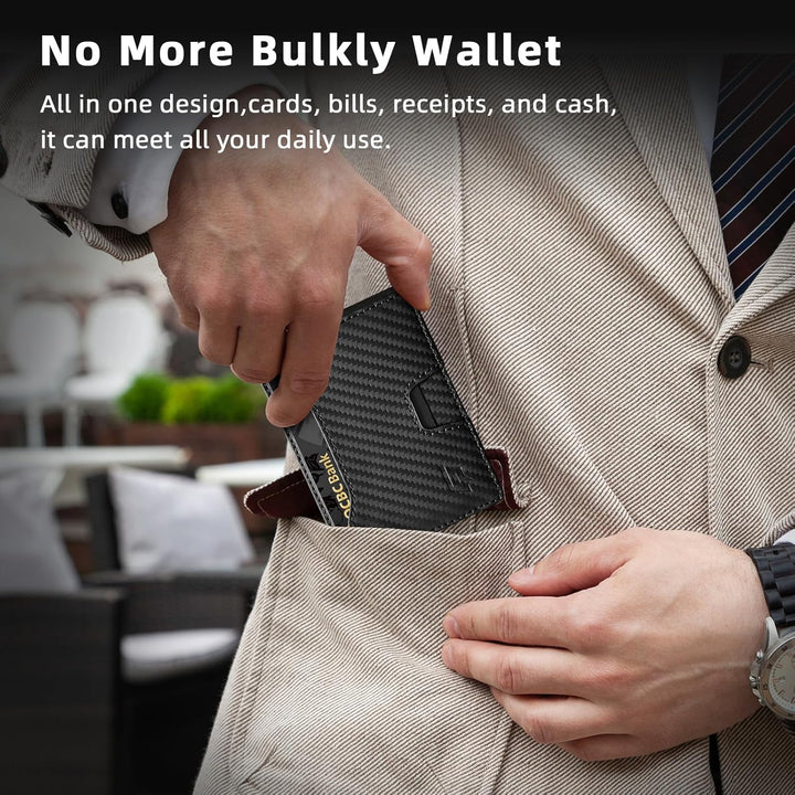 ECOZATU Cartera Minimalista Delgada para Hombres - Cartera con Clip...