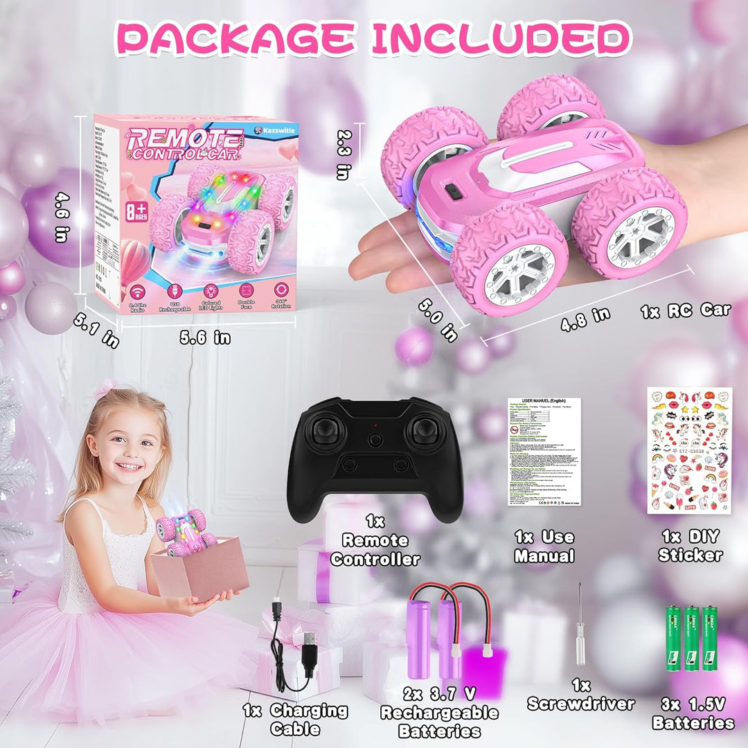 Automóvil de juguete rosa con control remoto para niñas, coches RC...