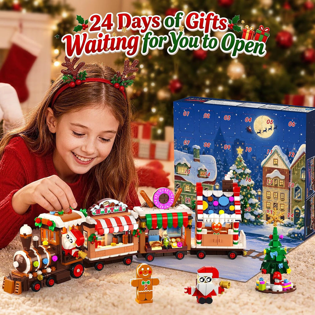 HOGOKIDS Calendario de Adviento 2026 Juguete de construcción de tren de pan