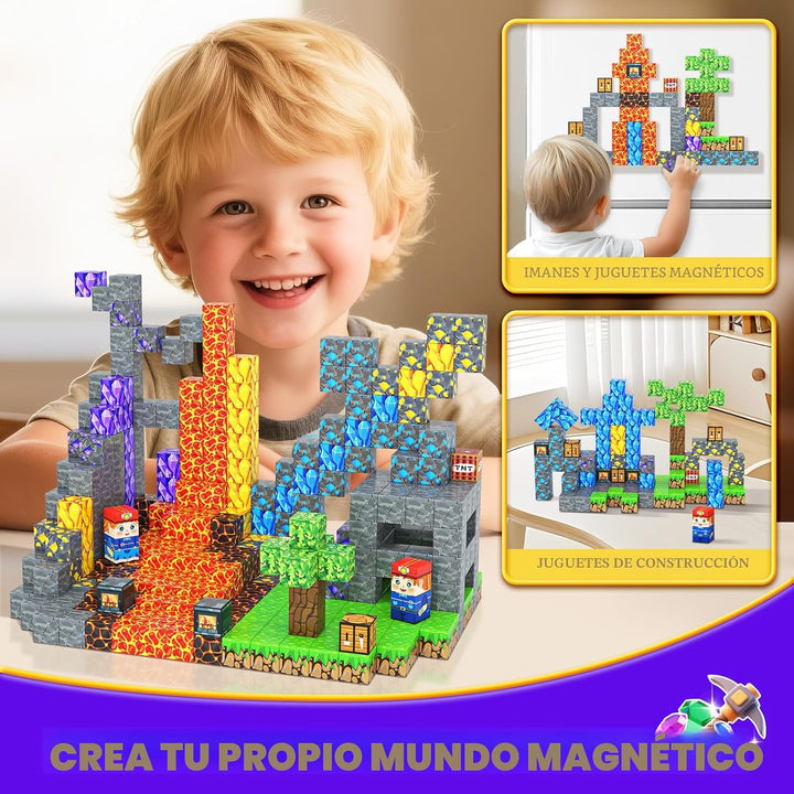 Bloques Magnéticos 100PCS Juguetes para Niños Bloques de Construcci...