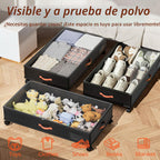 Tsinglax 66L - Paquete de 2 unidades, almacenamiento debajo de la cama con ruedas, 30 pulgadas de largo x 16 pulgadas de ancho x 7.5 pulgadas de alto