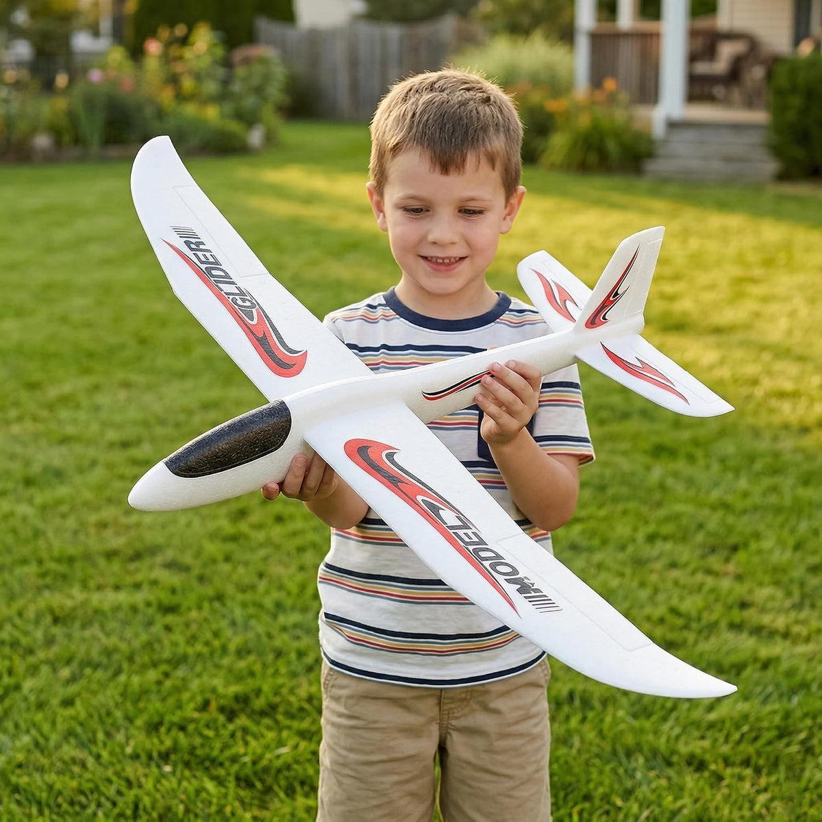 Aviones Planeadores de Espuma TOYANDONA, Avión Grande de 39 Pulgadas para Lanzamiento a Mano, Aviones Voladores de 2 Modos de Vuelo Juguete de Espuma de Poliestireno para Niños, Favoritos de Fiesta de Cumpleaños, Juegos al Aire Libre y en el Jardín