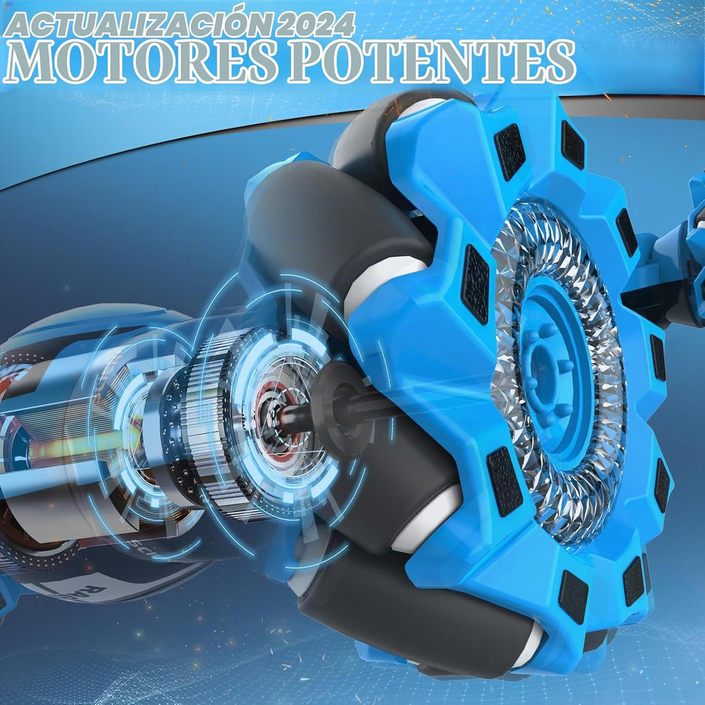 Gesture RC Car, juguete de acrobacias RC con detección de gestos para niños de 6 a 12 años, control remoto de mano 4WD de 2.4 GHz con luces y música, deriva con rotación de 360° todoterreno