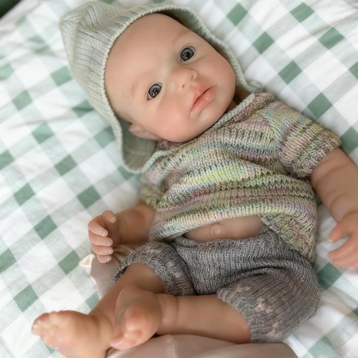 Gileutay Muñeca realista de silicona de 12 pulgadas con boca abierta