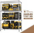 M MZG Estantería de garaje resistente de 4 estantes, estante de almacenamiento ajustable para cocina, lavandería, baño, despensa, capacidad de 2640 libras, color plateado, 17.7 x 47.3 x 70.4 pulgadas