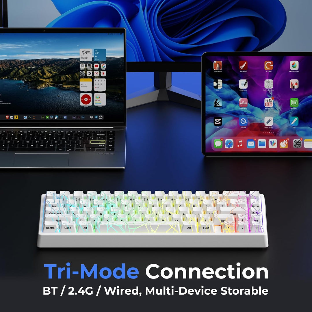 HITIME x XVX M67 Teclado inalámbrico 60% por ciento, teclado para j...