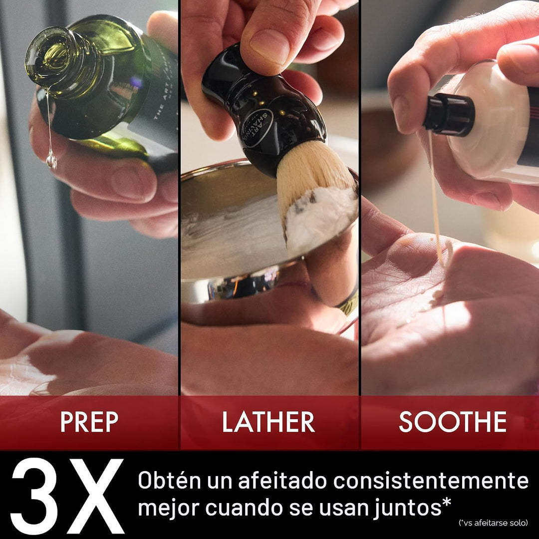 El arte de afeitar el aceite de barba pre afeitado para hombres