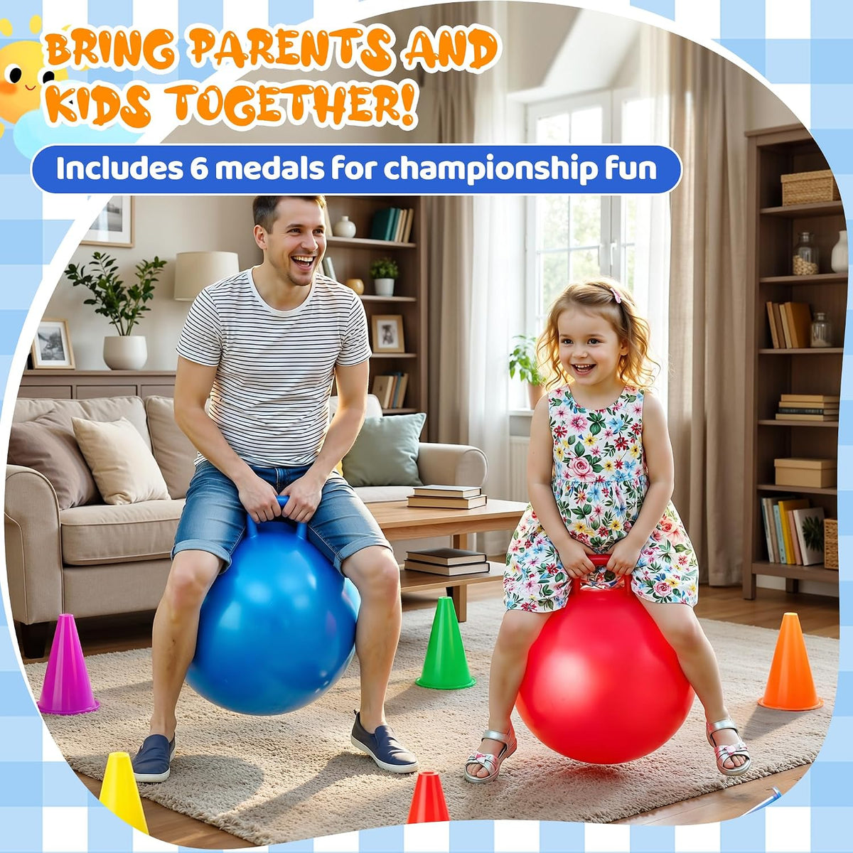 Set combinado de 53 piezas de juegos de carnaval al aire libre para niños, pelotas saltarinas de 18 pulgadas