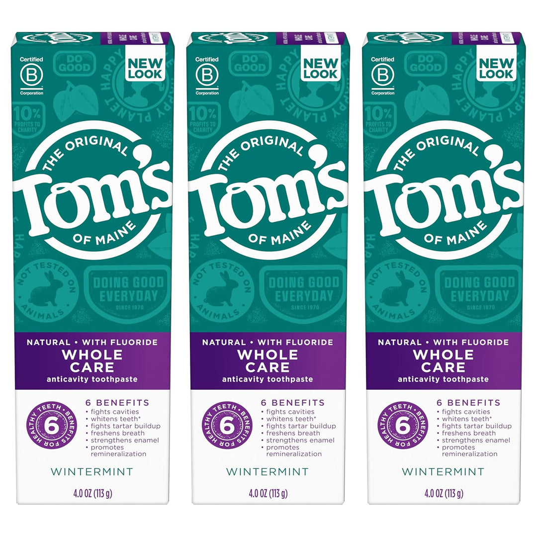 Tom's of Maine Whole Care Pasta de dientes natural con flúor, W...