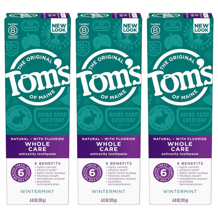 Tom's of Maine Whole Care Pasta de dientes natural con flúor, W...