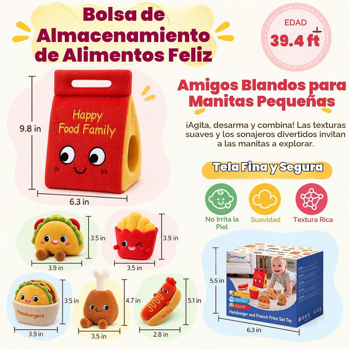 Juguetes sensoriales para bebés, juguetes Montessori para niños de