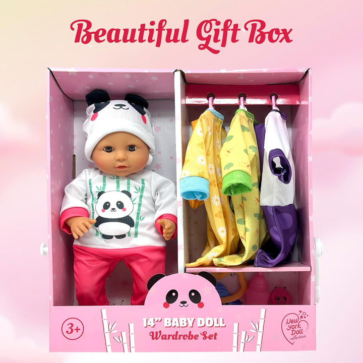 Muñeca de bebé de cuerpo suave con accesorios y 4 juegos de trajes...