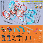 Juego de pistas de carreras de coches de tragamonedas con control remoto eléctrico de doble jugador, juego de carreras de autos magnéticos con controladores manuales, pista circular de paso elevado, juguetes de cumpleaños para niños de 6, 7, 8-12